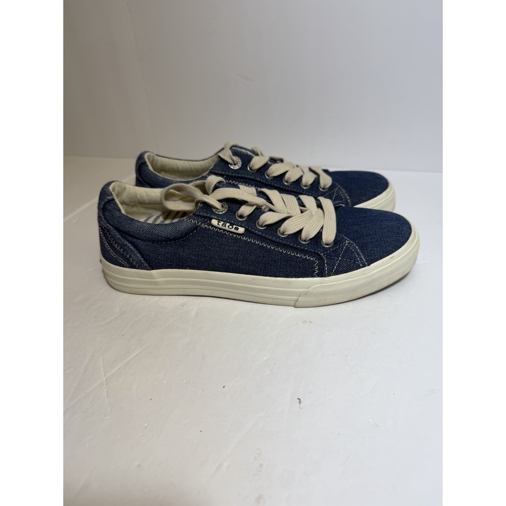 TAOS Star Blue Denim Wash Lace Up Canvas Sneakers 12844 Women's 7